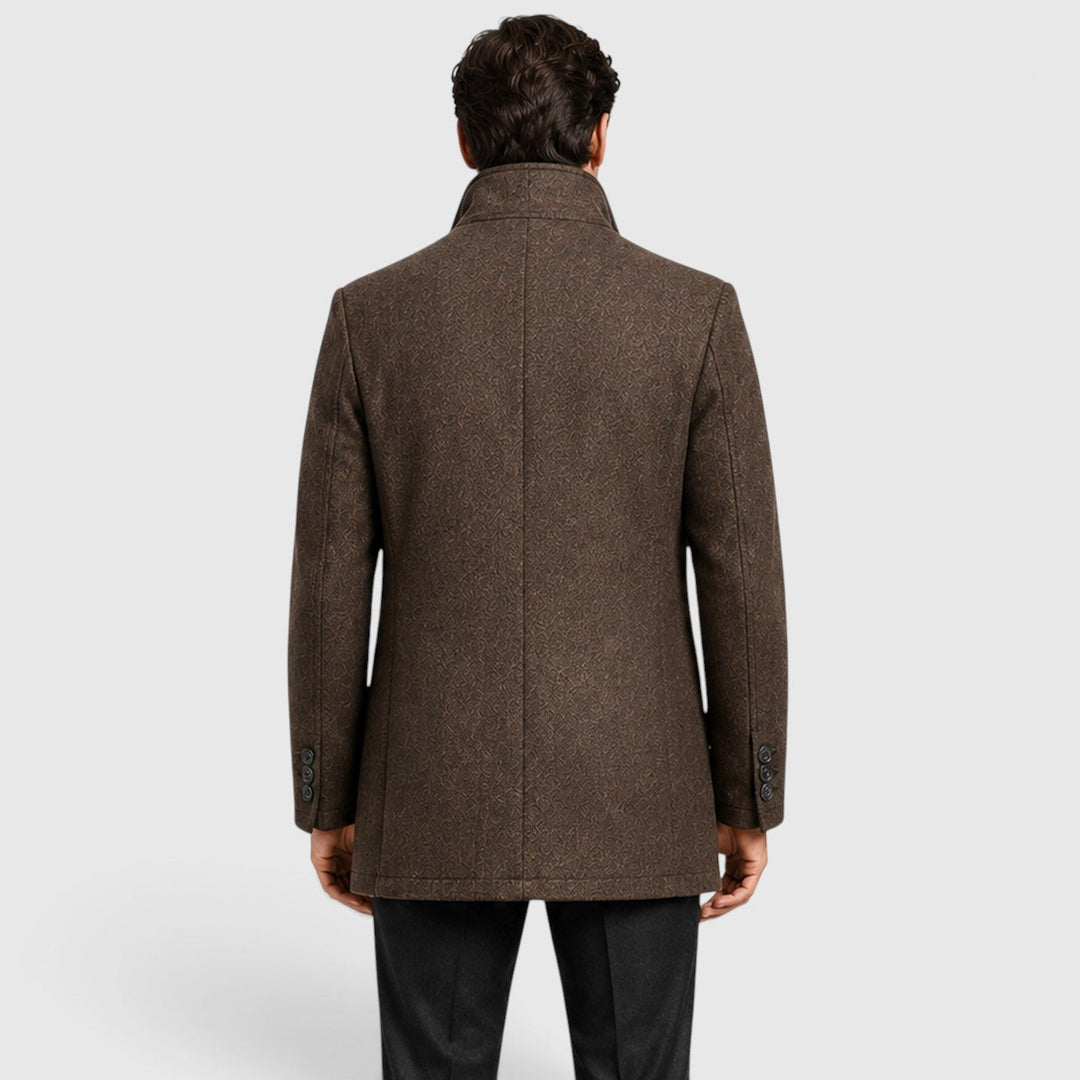 Lionel | Warm Stand-Collar Padded Wool Overcoat