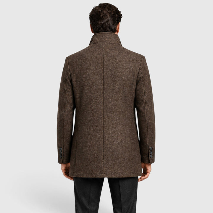 Lionel | Warm Stand-Collar Padded Wool Overcoat