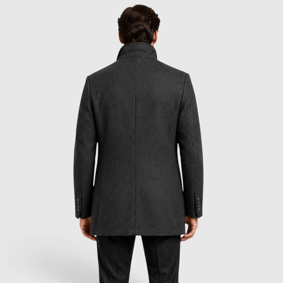 Lionel | Warm Stand-Collar Padded Wool Overcoat