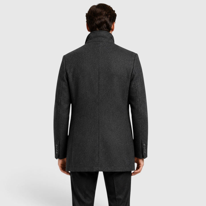Lionel | Warm Stand-Collar Padded Wool Overcoat