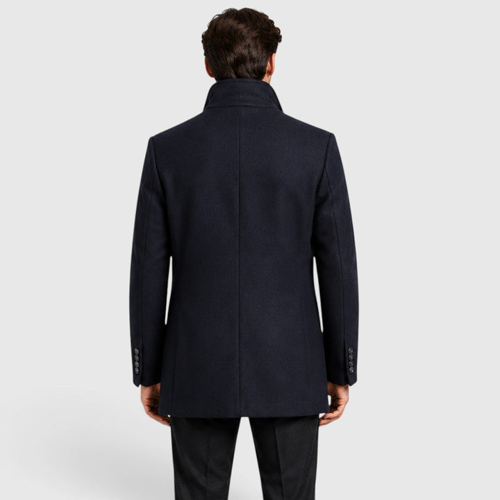 Lionel | Warm Stand-Collar Padded Wool Overcoat
