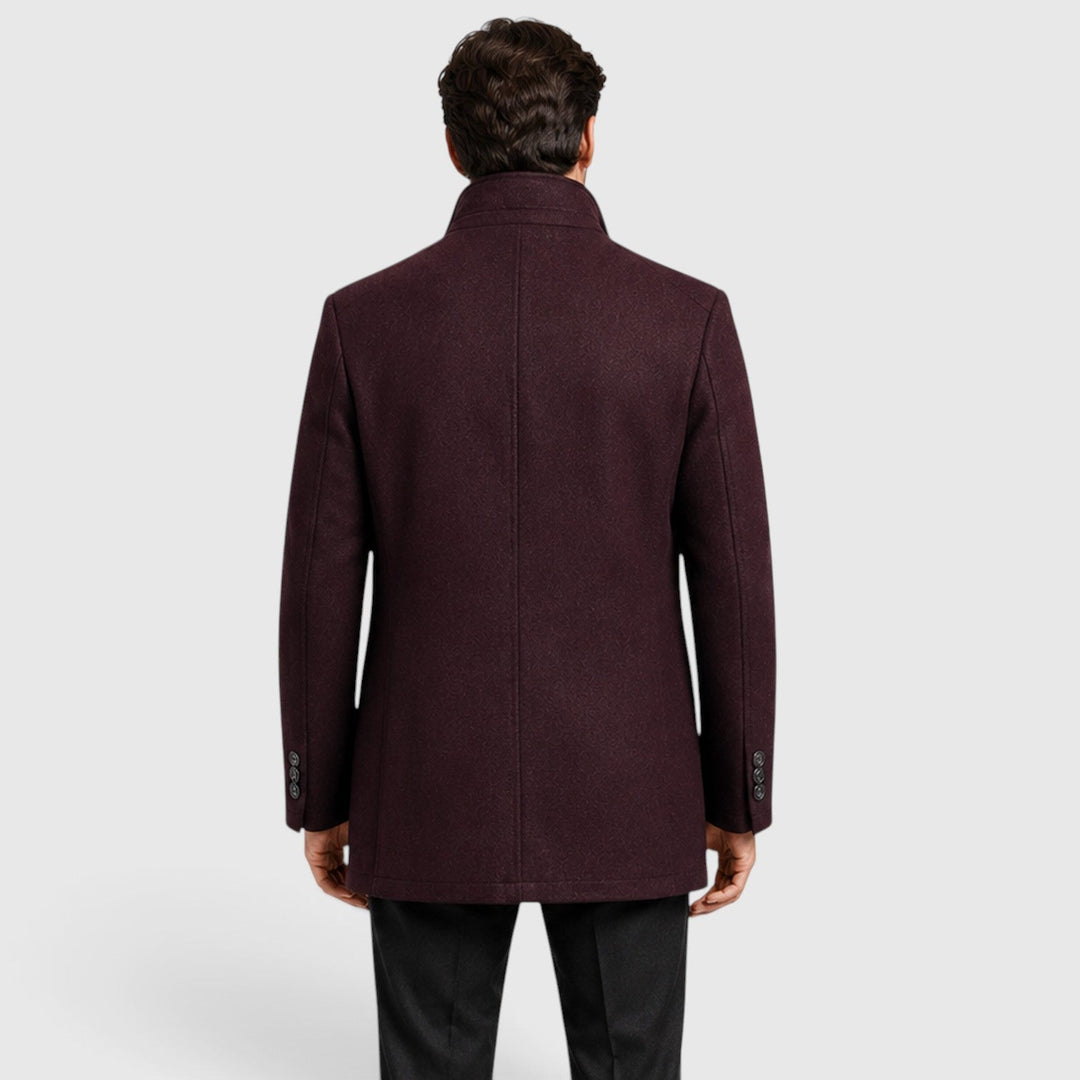 Lionel | Warm Stand-Collar Padded Wool Overcoat