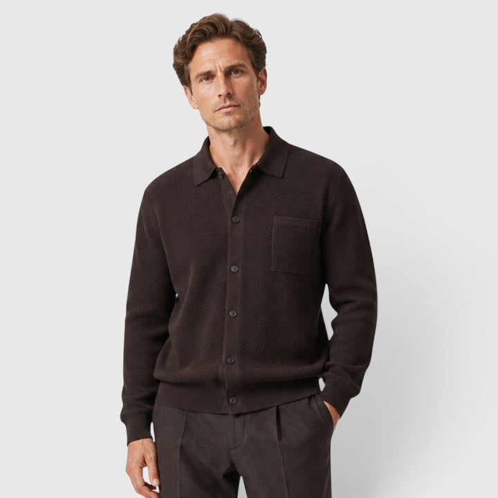 Oakley | Cosy Textured Knit Collar Cardigan for Men