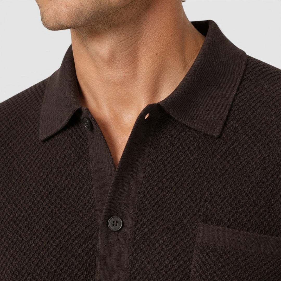 Gunnar | Relaxed Textured Collared Cardigan Men