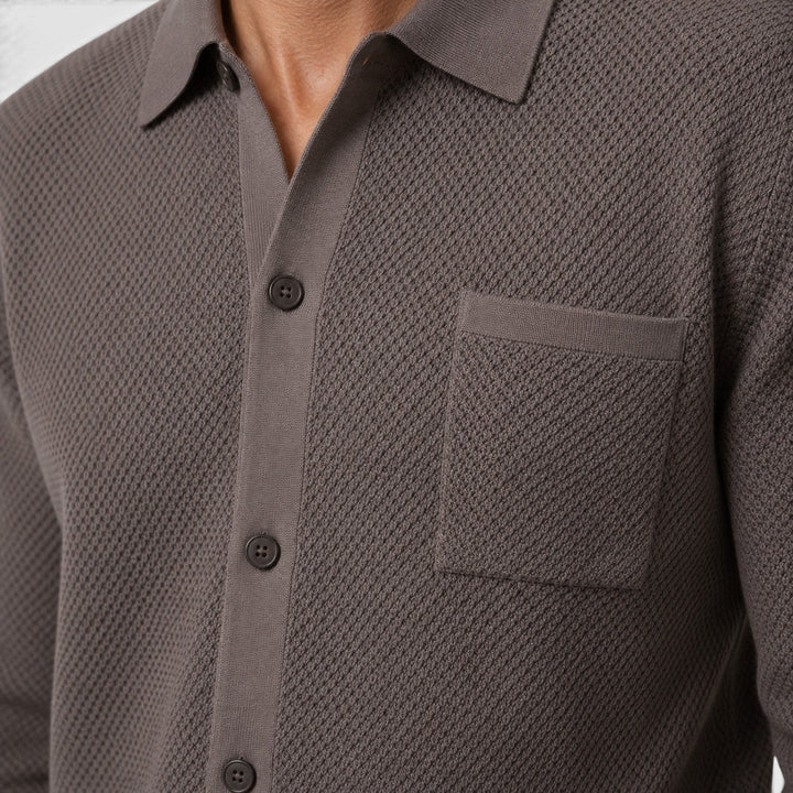Oakley | Cosy Textured Knit Collar Cardigan for Men