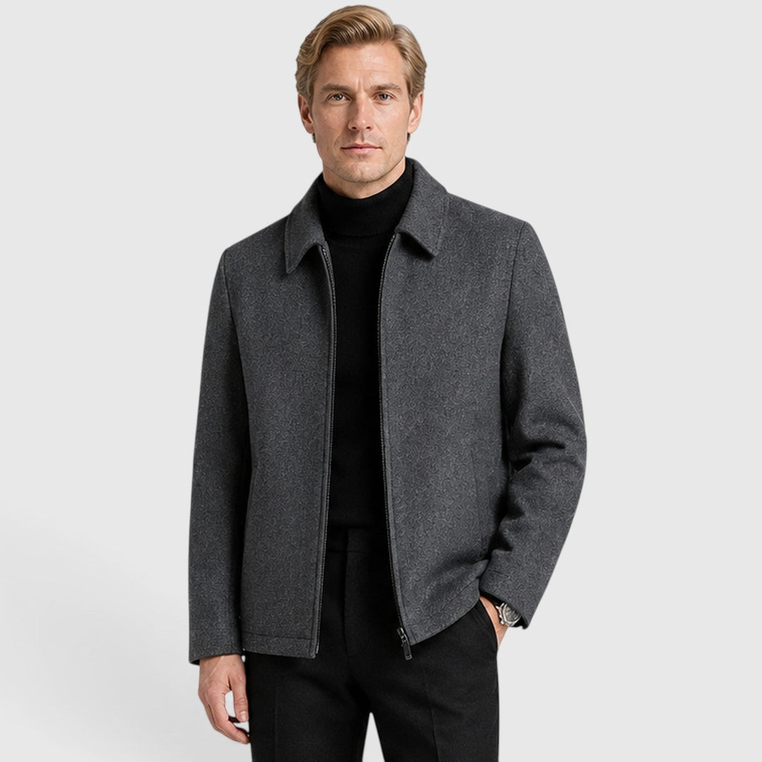 Gideon | Refined Wool-Blend Zip Jacket for Men's Smart Layering