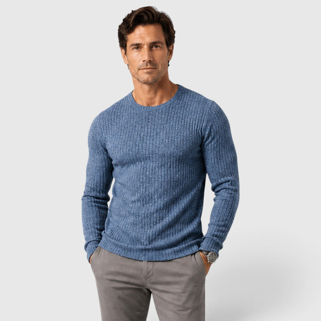 Harley | Elevated Ribbed Crew Neck Jumper Men