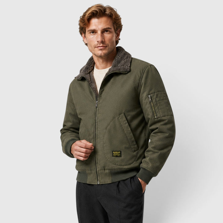Andrew | Modern Sherpa-Lined Mens Bomber Jacket
