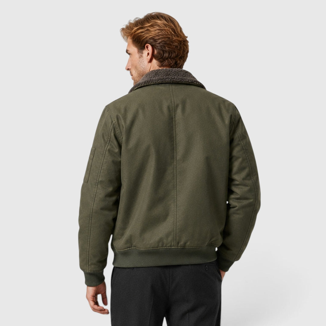 Andrew | Modern Sherpa-Lined Mens Bomber Jacket