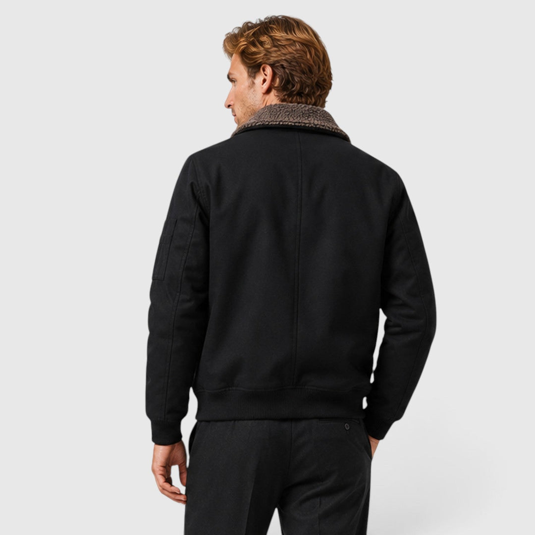 Andrew | Modern Sherpa-Lined Mens Bomber Jacket