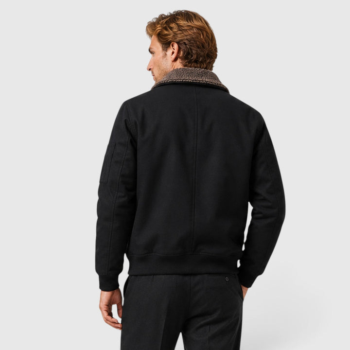 Andrew | Modern Sherpa-Lined Mens Bomber Jacket