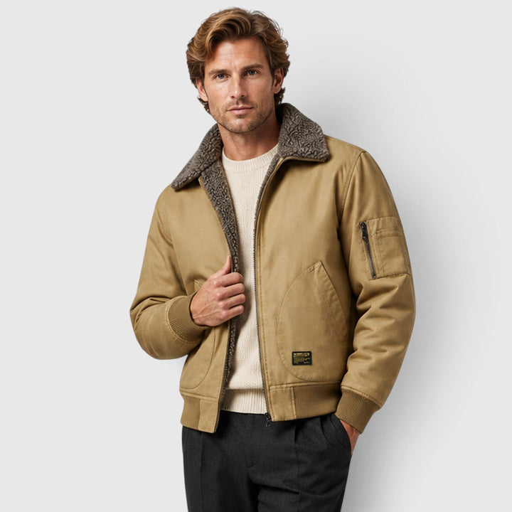Andrew | Modern Sherpa-Lined Mens Bomber Jacket