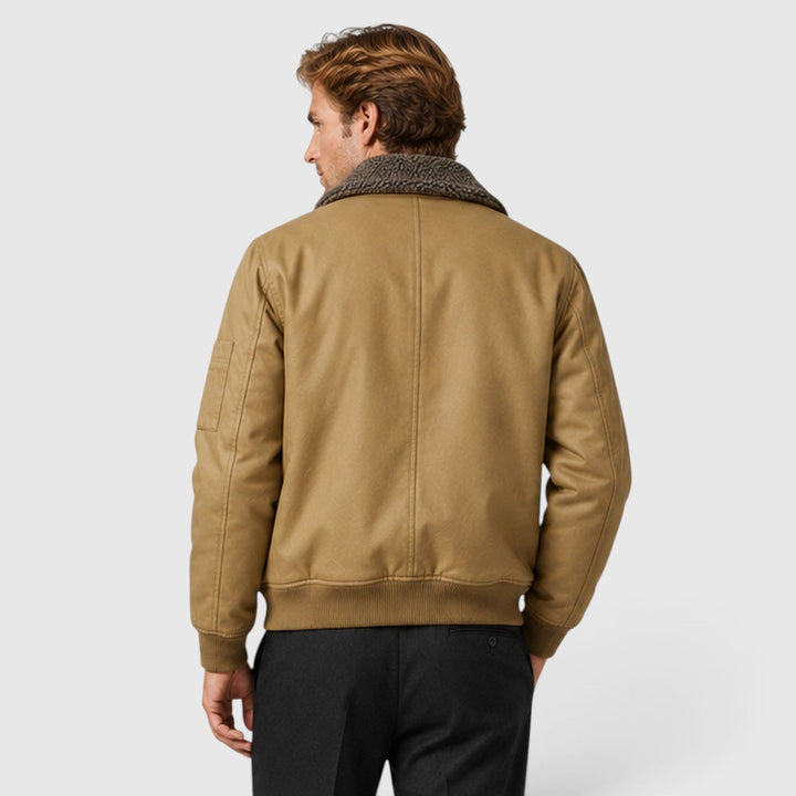 Andrew | Modern Sherpa-Lined Mens Bomber Jacket