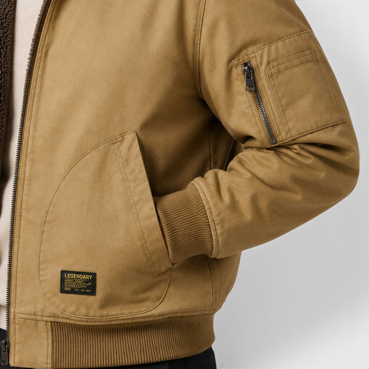 Andrew | Modern Sherpa-Lined Mens Bomber Jacket