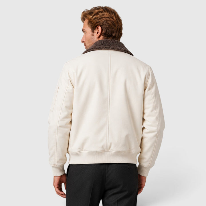Andrew | Modern Sherpa-Lined Mens Bomber Jacket