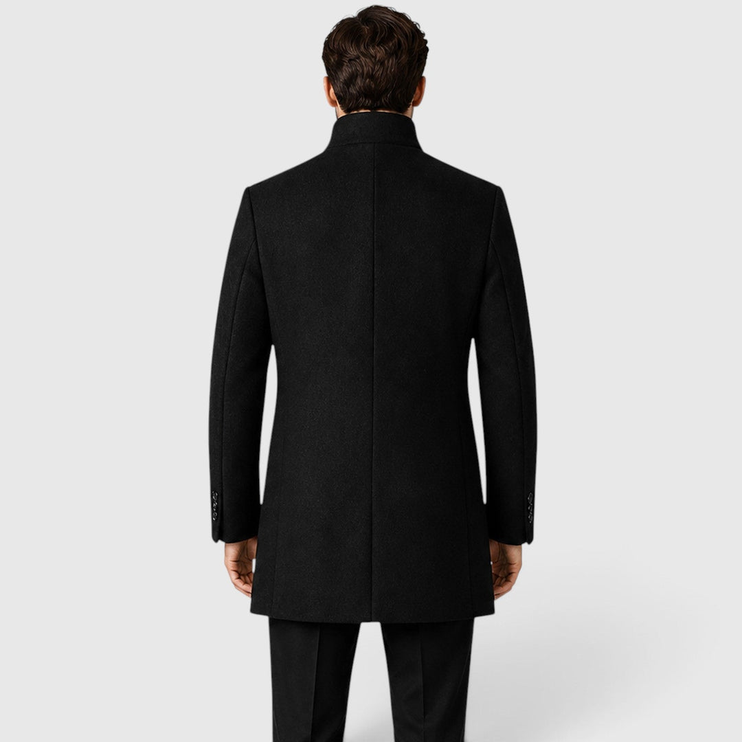 Isaac | Classic Single-Breasted Wool Overcoat for Men