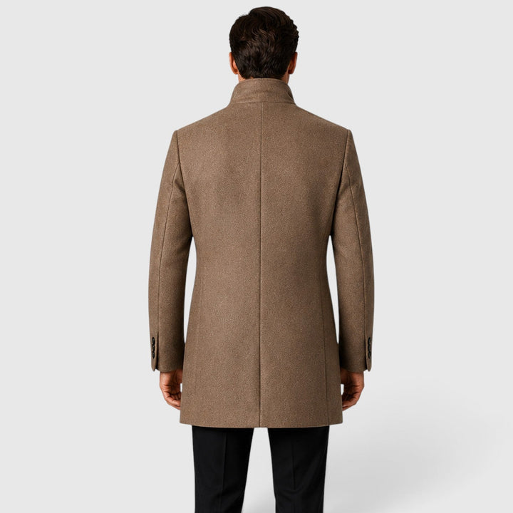 Isaac | Classic Single-Breasted Wool Overcoat for Men