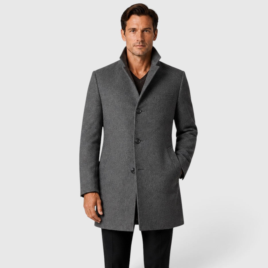 Isaac | Classic Single-Breasted Wool Overcoat for Men