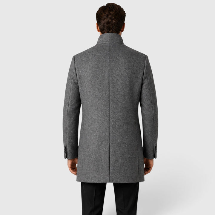 Isaac | Classic Single-Breasted Wool Overcoat for Men