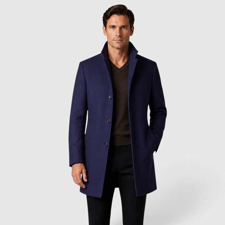 Isaac | Classic Single-Breasted Wool Overcoat for Men