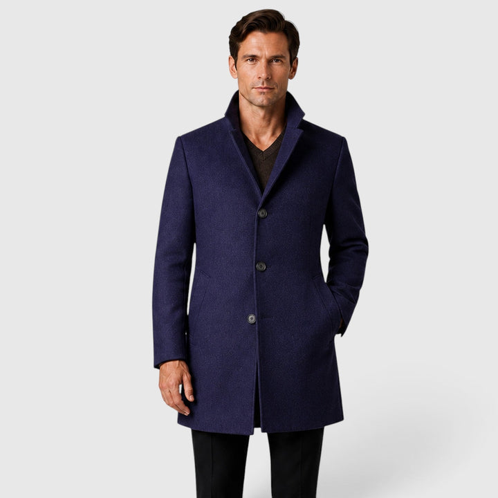 Isaac | Classic Single-Breasted Wool Overcoat for Men