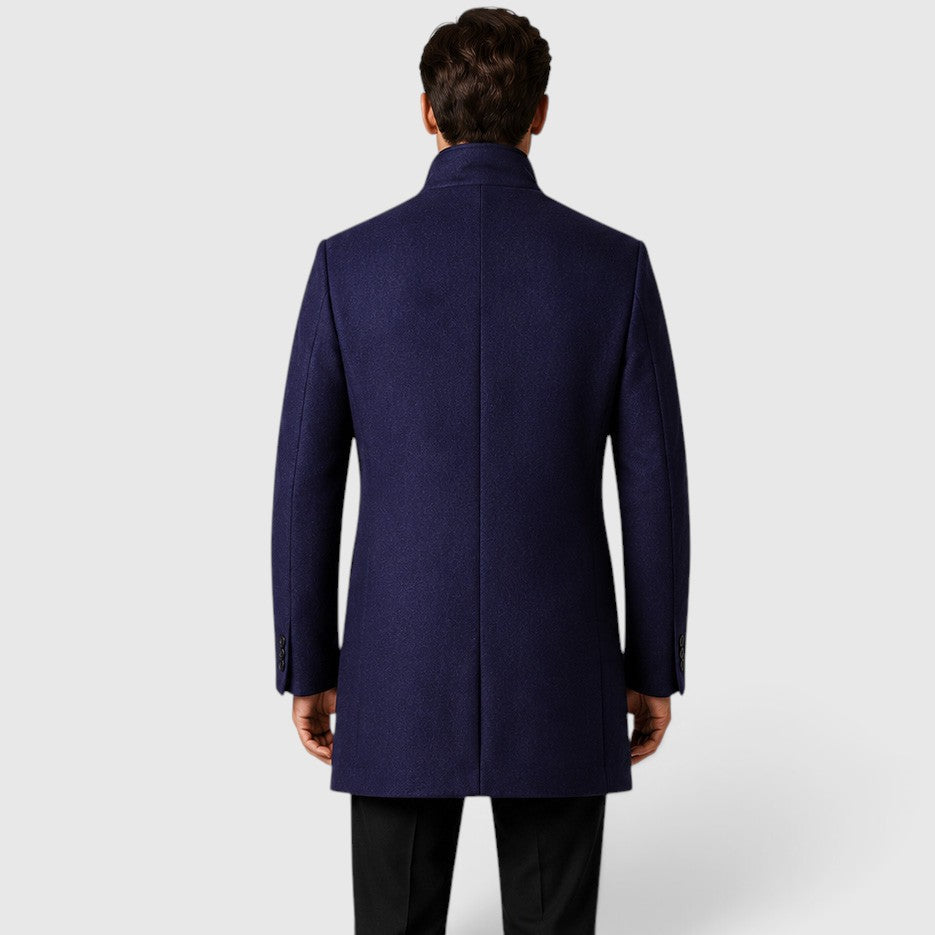 Isaac | Classic Single-Breasted Wool Overcoat for Men