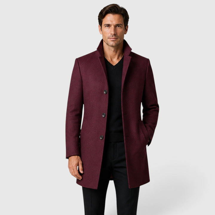 Isaac | Classic Single-Breasted Wool Overcoat for Men