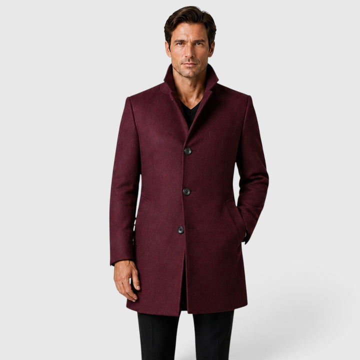 Isaac | Classic Single-Breasted Wool Overcoat for Men