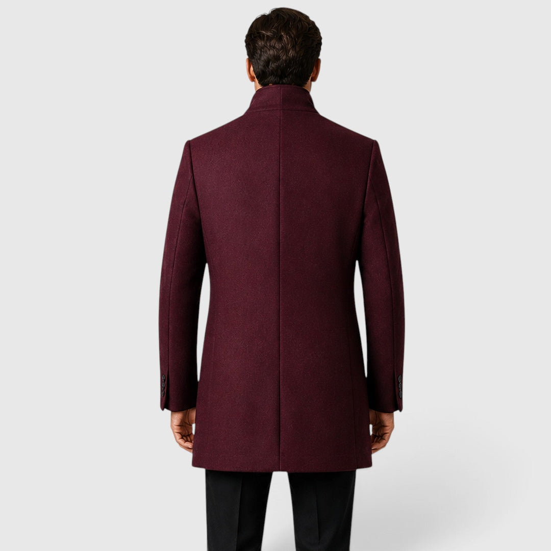 Isaac | Classic Single-Breasted Wool Overcoat for Men