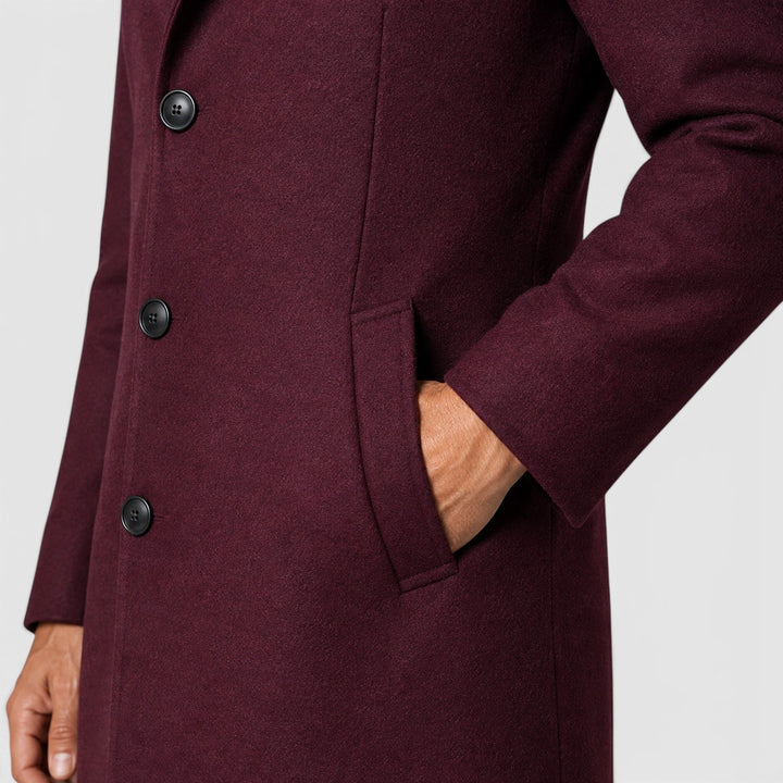 Isaac | Classic Single-Breasted Wool Overcoat for Men