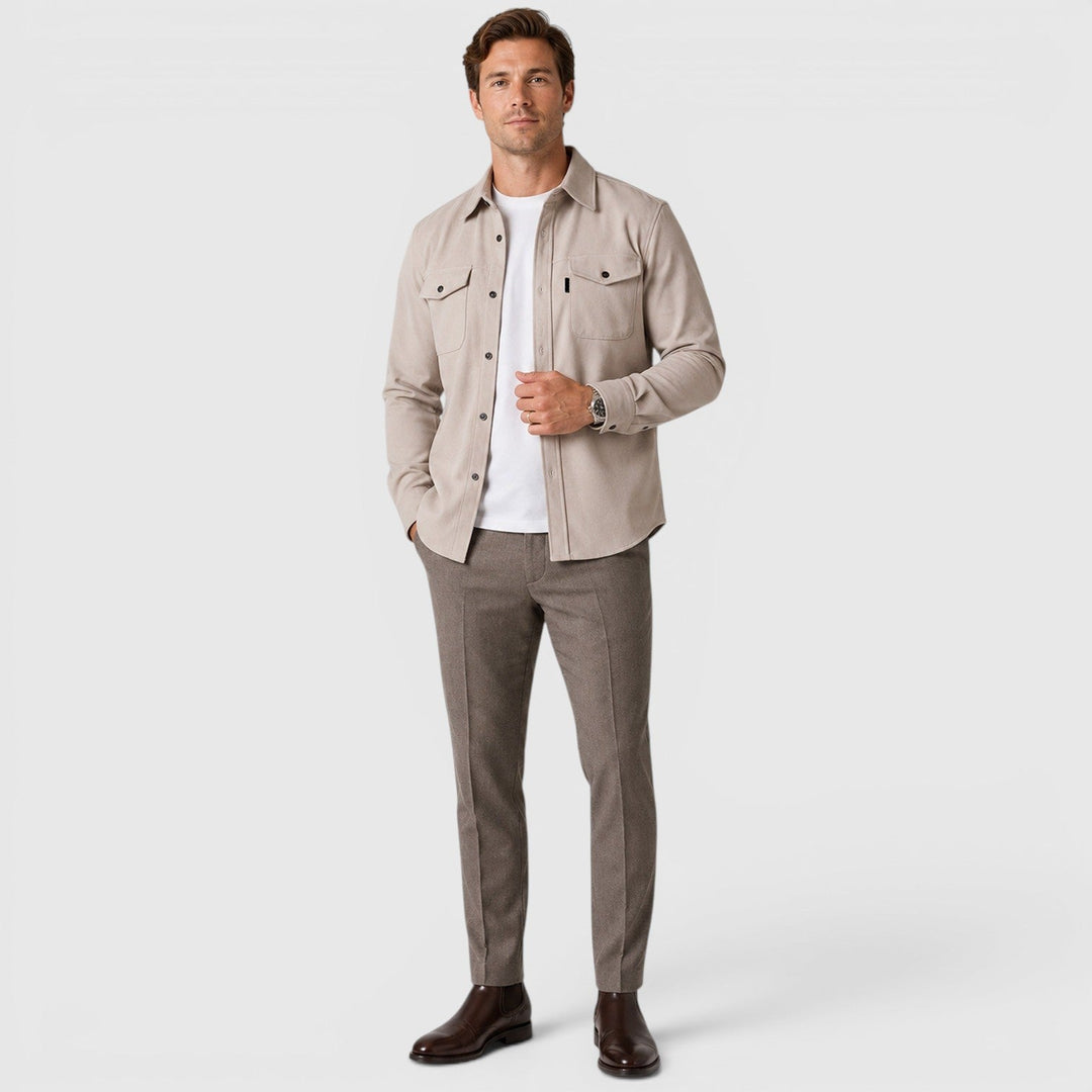 Angus | Relaxed Slim Fit Cotton Overshirt for Men