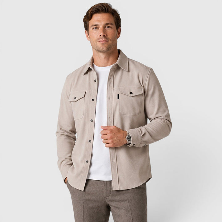 Angus | Relaxed Slim Fit Cotton Overshirt for Men
