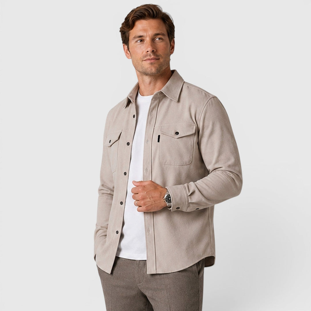 Angus | Relaxed Slim Fit Cotton Overshirt for Men