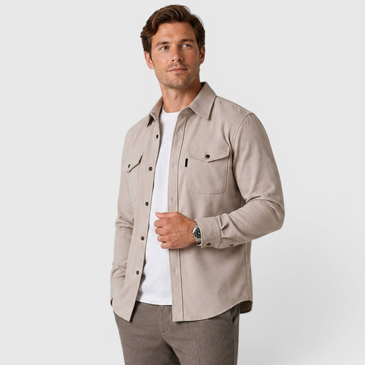 Angus | Relaxed Slim Fit Cotton Overshirt for Men
