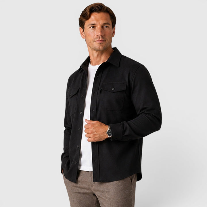 Angus | Relaxed Slim Fit Cotton Overshirt for Men
