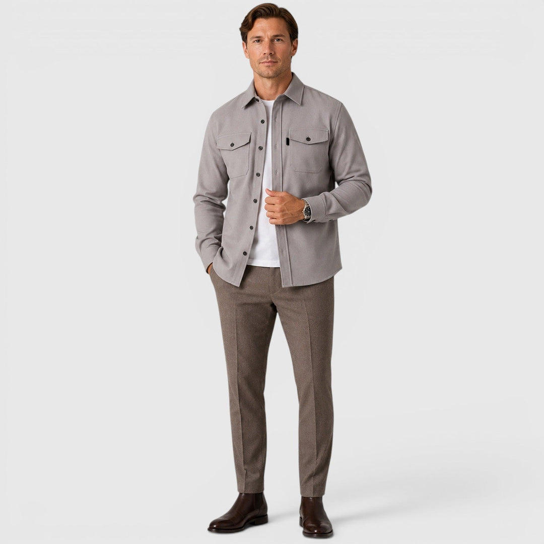 Angus | Relaxed Slim Fit Cotton Overshirt for Men