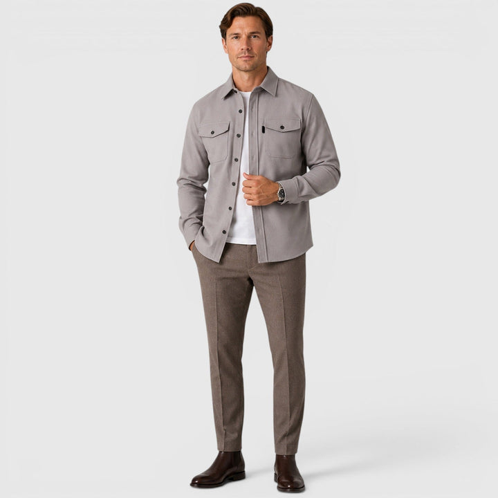 Angus | Relaxed Slim Fit Cotton Overshirt for Men