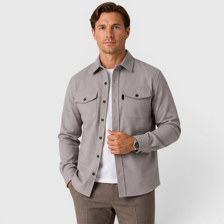 Angus | Relaxed Slim Fit Cotton Overshirt for Men