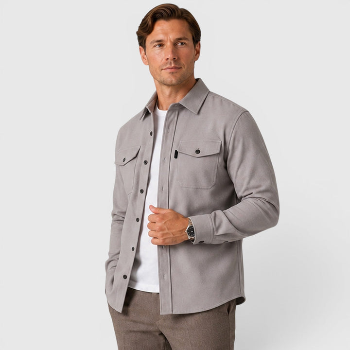 Angus | Relaxed Slim Fit Cotton Overshirt for Men