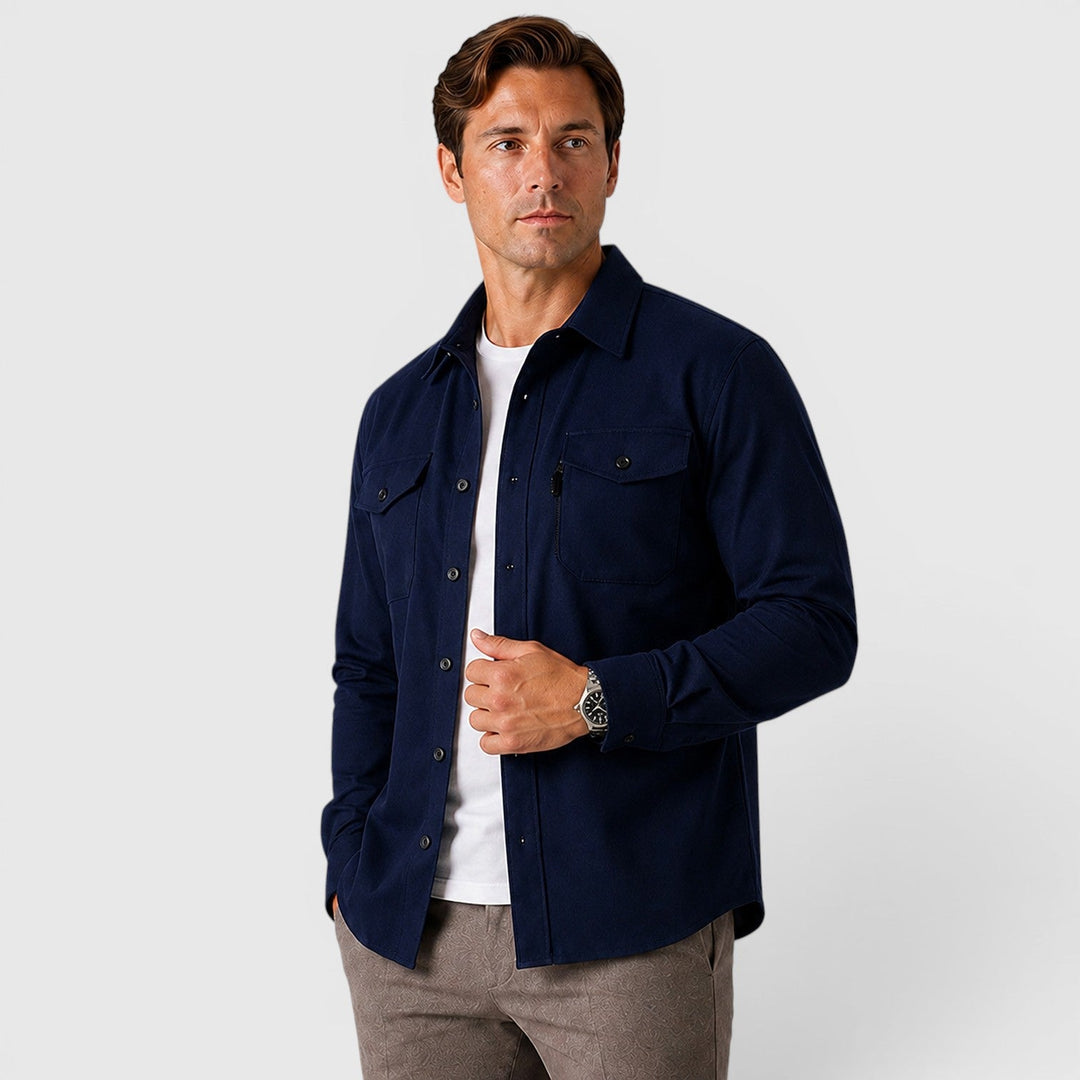 Angus | Relaxed Slim Fit Cotton Overshirt for Men