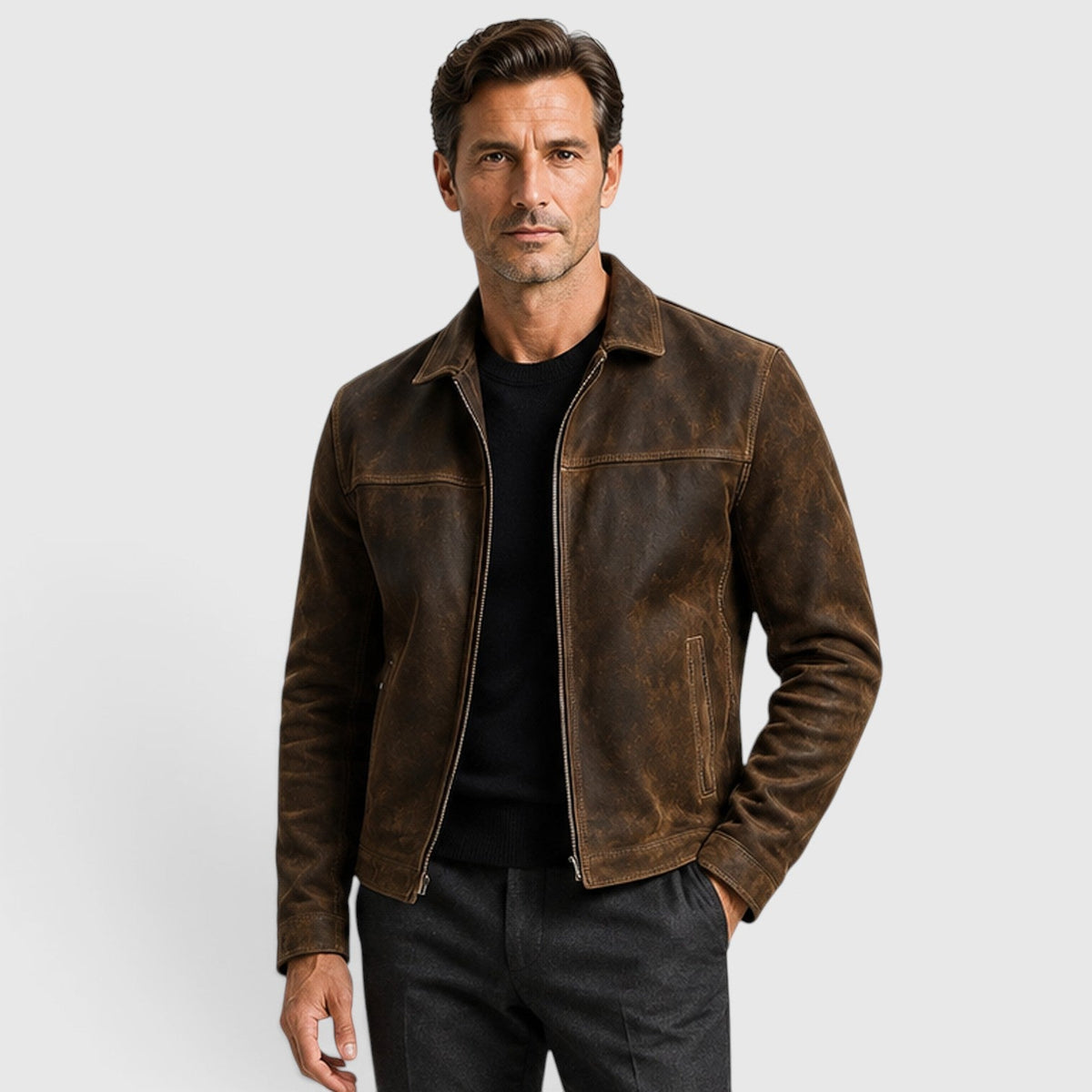 Brogan | Classic Trucker Leather Jacket