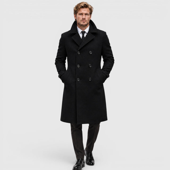Barnaby | Sharp Double-Breasted Wool Overcoat for Men