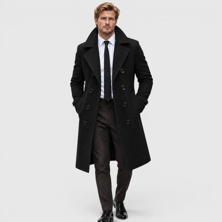 Barnaby | Sharp Double-Breasted Wool Overcoat for Men