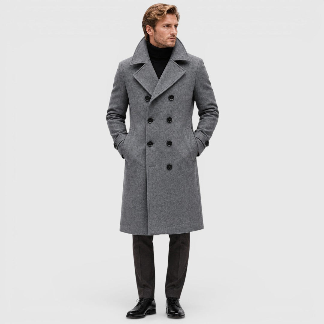 Barnaby | Sharp Double-Breasted Wool Overcoat for Men