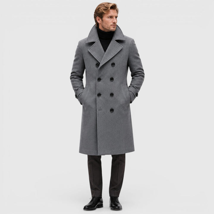 Barnaby | Sharp Double-Breasted Wool Overcoat for Men