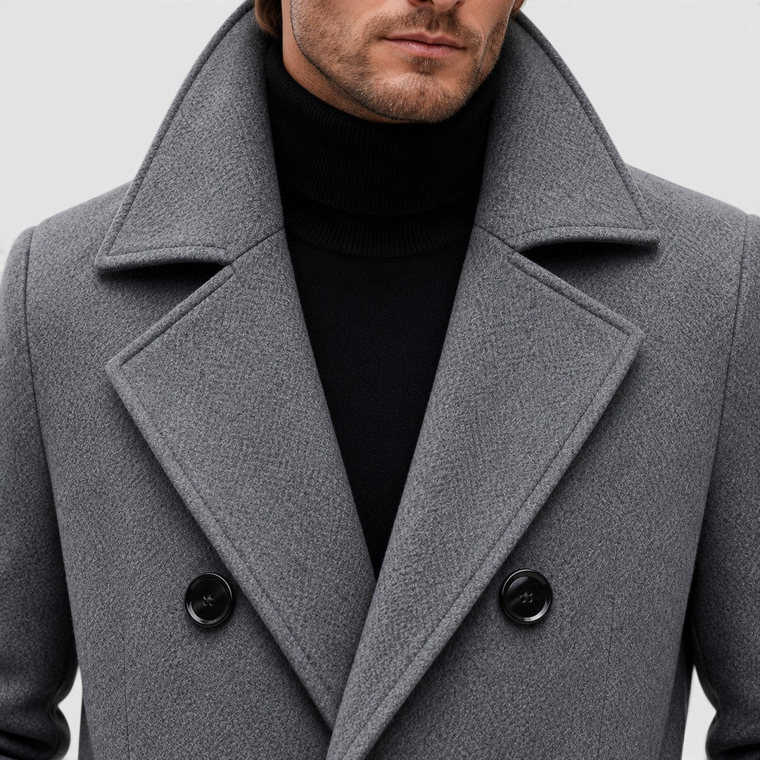 Barnaby | Sharp Double-Breasted Wool Overcoat for Men