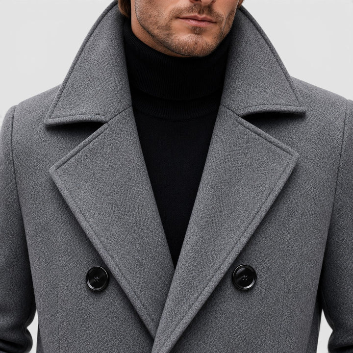 Barnaby | Sharp Double-Breasted Wool Overcoat for Men