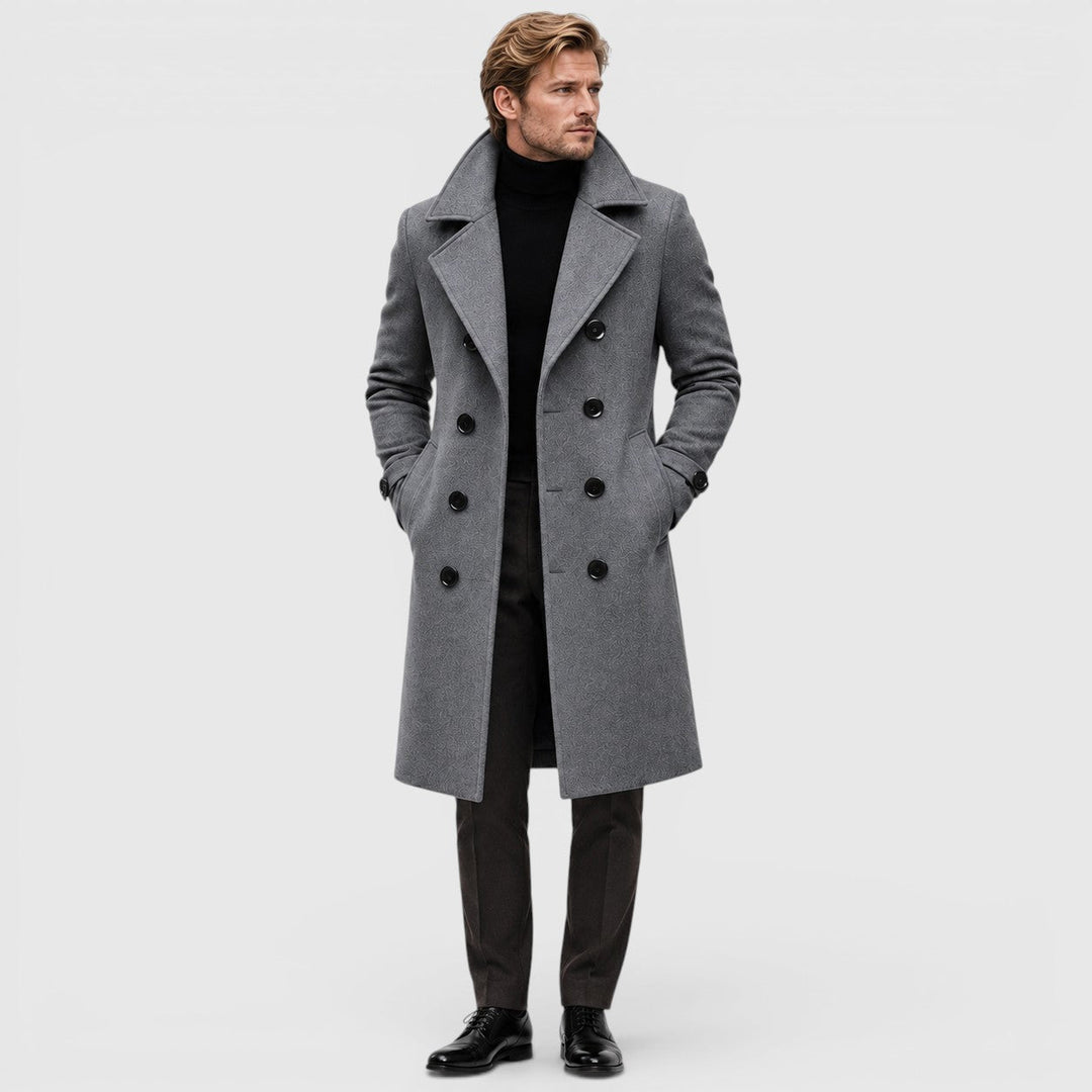 Barnaby | Sharp Double-Breasted Wool Overcoat for Men