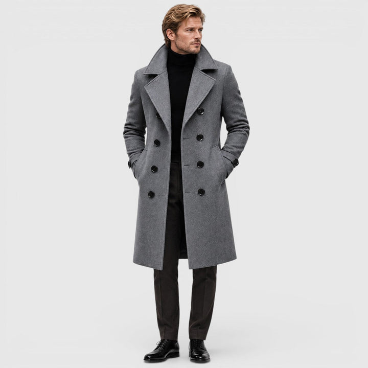 Barnaby | Sharp Double-Breasted Wool Overcoat for Men