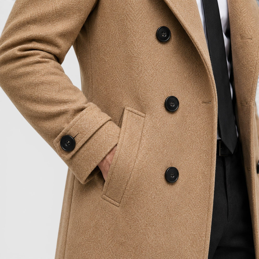 Barnaby | Sharp Double-Breasted Wool Overcoat for Men
